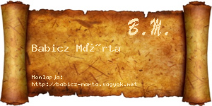 Babicz Márta névjegykártya